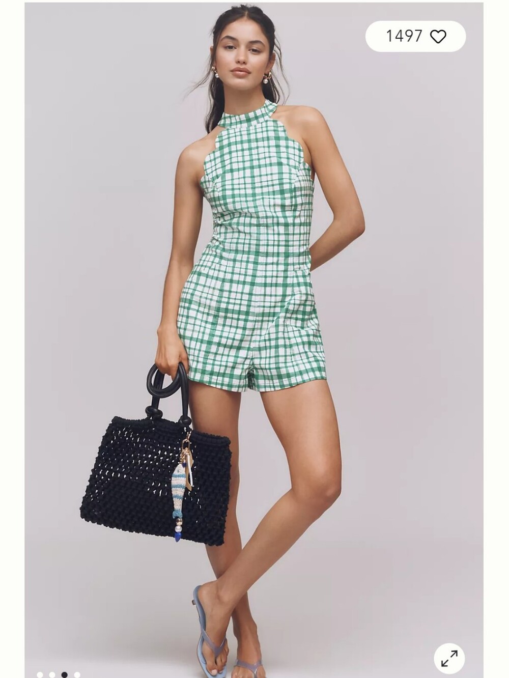 Anthropologie Scallop Halter Romper